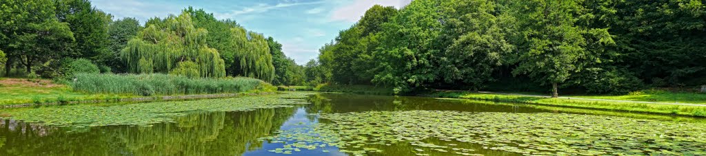 Essen-Borbeck / Teich im Schloßpark an der Dubois Arena / Panoramablick by Cityfotograph