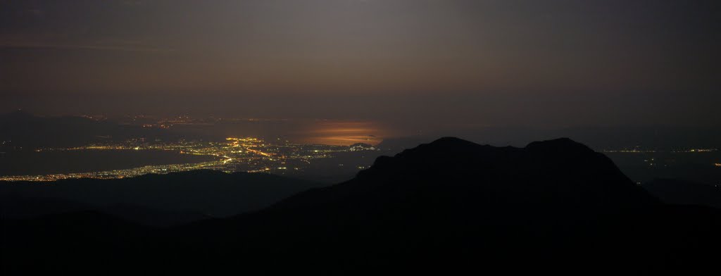 Ziria - Night view from summit by Yianni Kyriazis