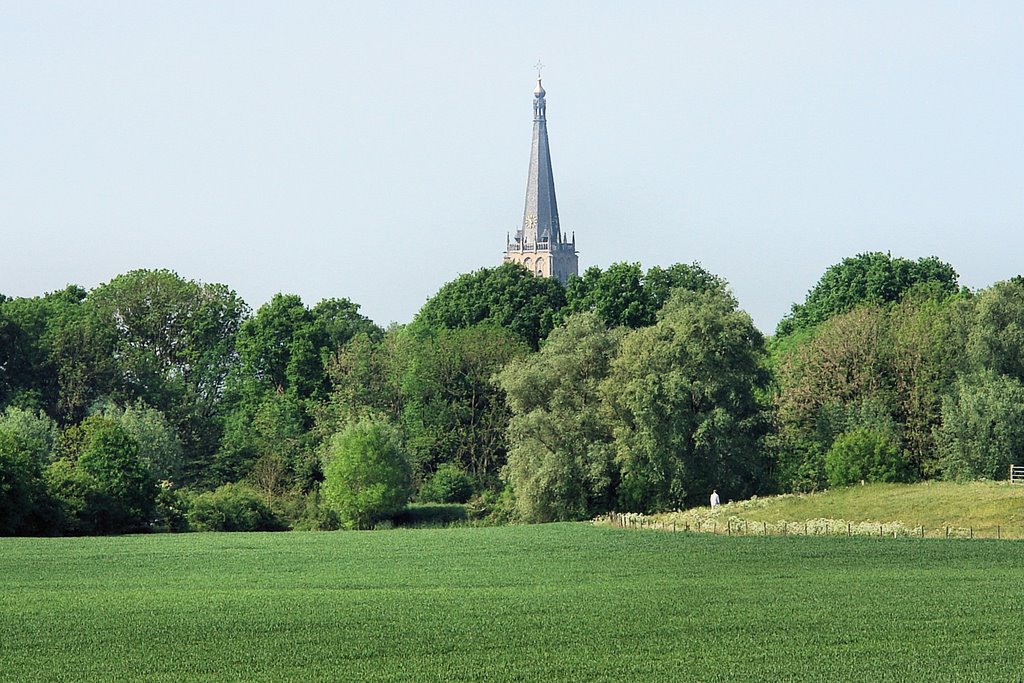 Doesburg Church when comming from Zwarte Schaar by Fred van Daalen