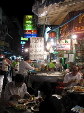 Seafood Red China town at night by viphard