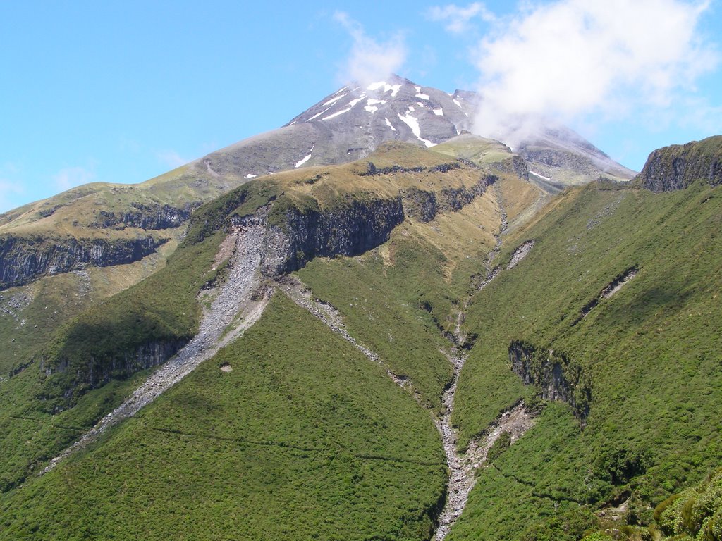 Mt Egmont & Boomerang Slip from round the mountain track by bamaba