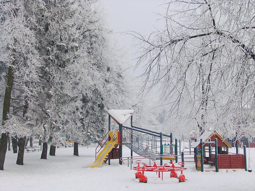 Children's Town in winter by Gunta Brencēna