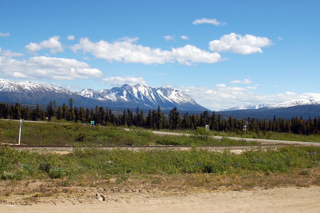 White Pass & Yukon Railway crossing the Klondike Hwy near Fraser, BC, Canada by Scotch Canadian