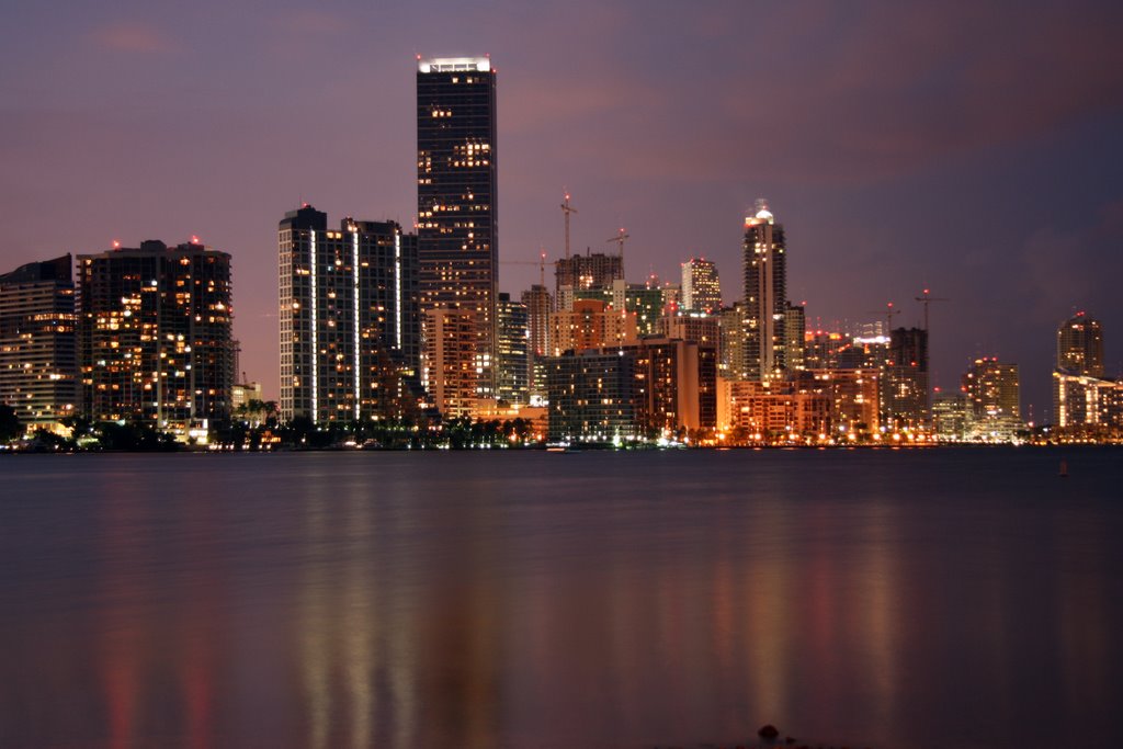 Miami Skyline (night) by Mal Durbin