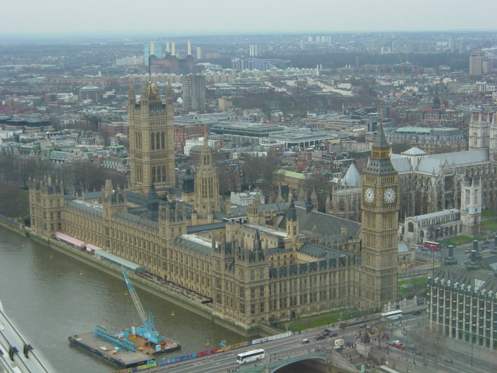 Houses of Parliament looking from London Eye by Pretm