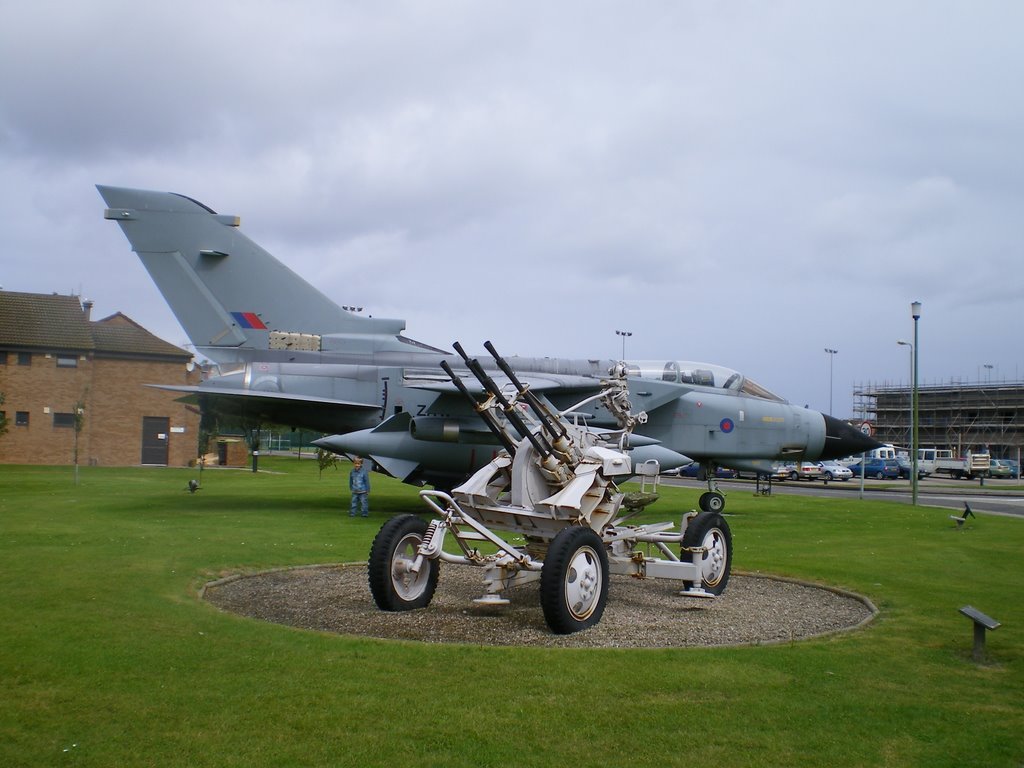 Lossiemouth Gate Guardian Tornado & captured Iraqi AA Gun by Crawford