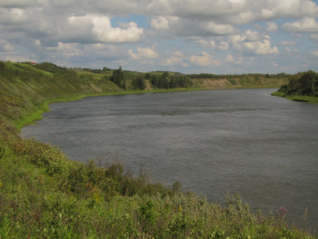 A Gorgeous, Green, Grassy Bend Along the North Saskatchewan River Near Waskatenau AB, Northeast of Edmonton Aug '10 by David Cure-Hryciuk