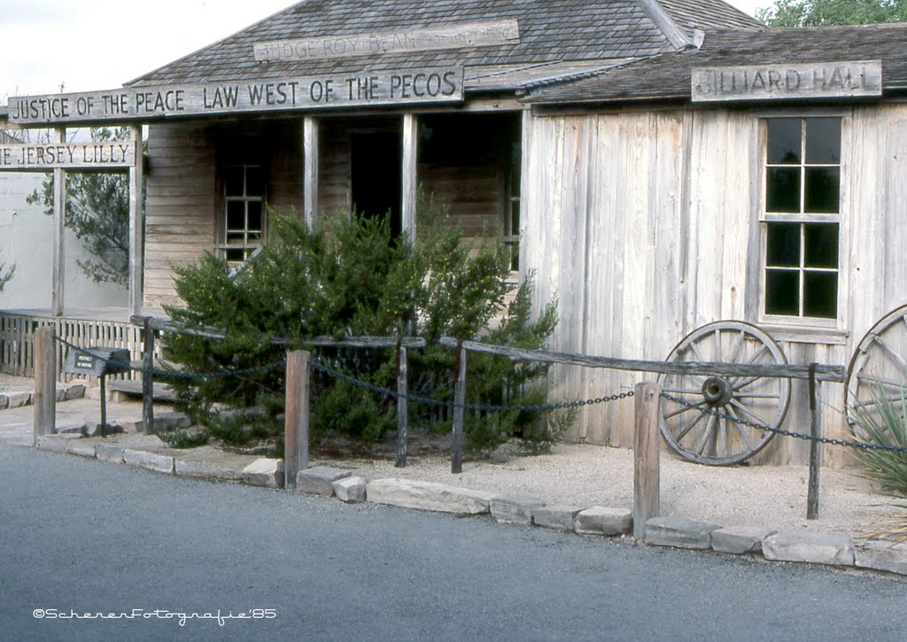 'The Jersey Lilly' Saloon,Where Judge Roy Bean Dispensed His Brand Of Law, Langtry, TX c.1985 by schererfotografie