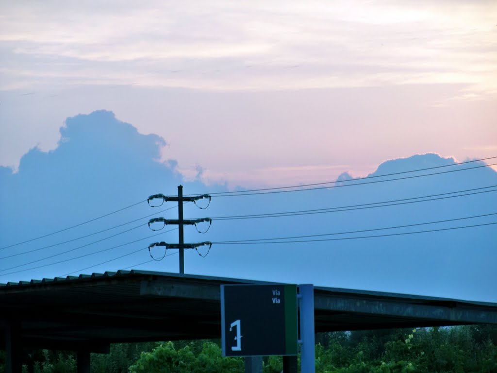 Sunset before a thunderstorm. Altafulla station. 2010. by Anatoly Ye