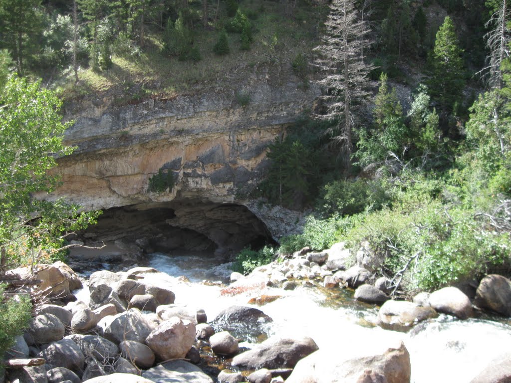 Popo Agie River disappears into a cave by MetricWrench