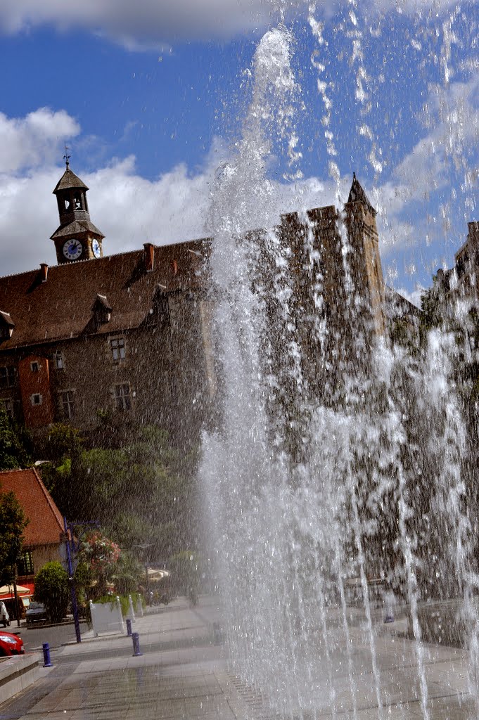 Fountains at the Avenue Marx Dormoy in Montlucon, France by © Andre Speek