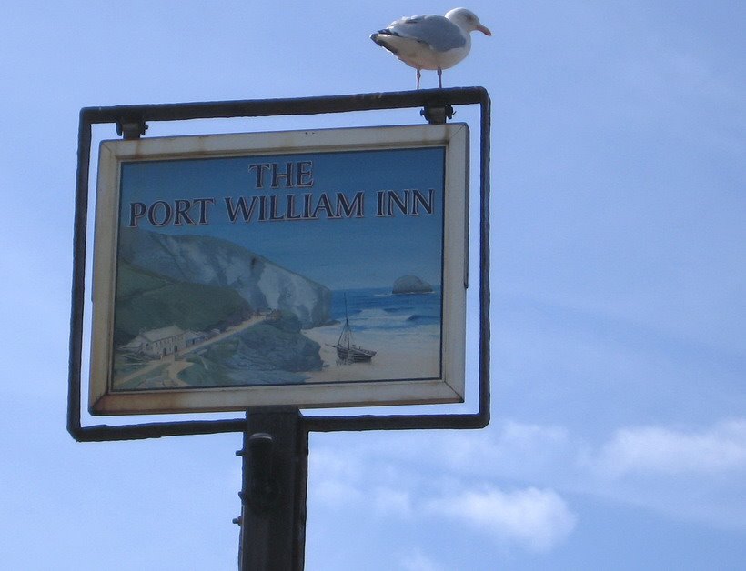 Pub Sign at Trebarwith Strand by Ben Croft