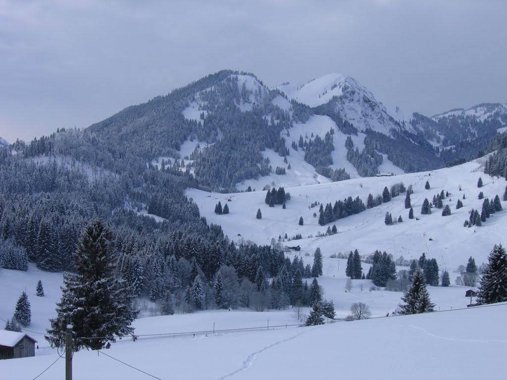 Blick auf Spieser und Sonnenhang, Unterjoch, Bad Hindelang by Kirt