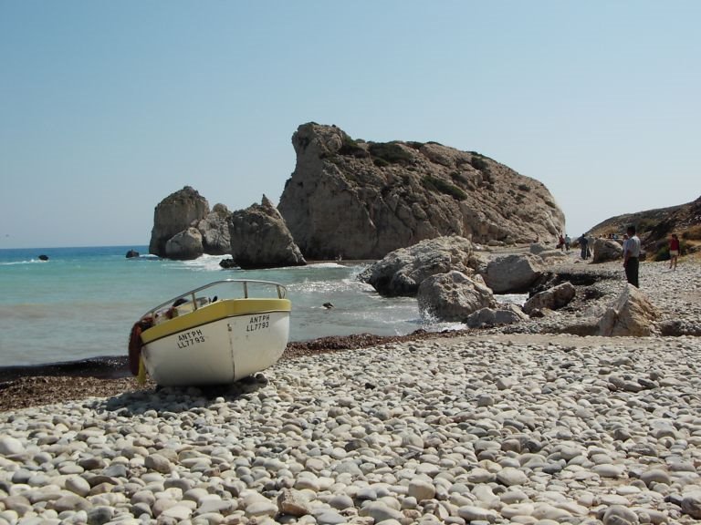 Boat at Aphrodite's rock by panic7v