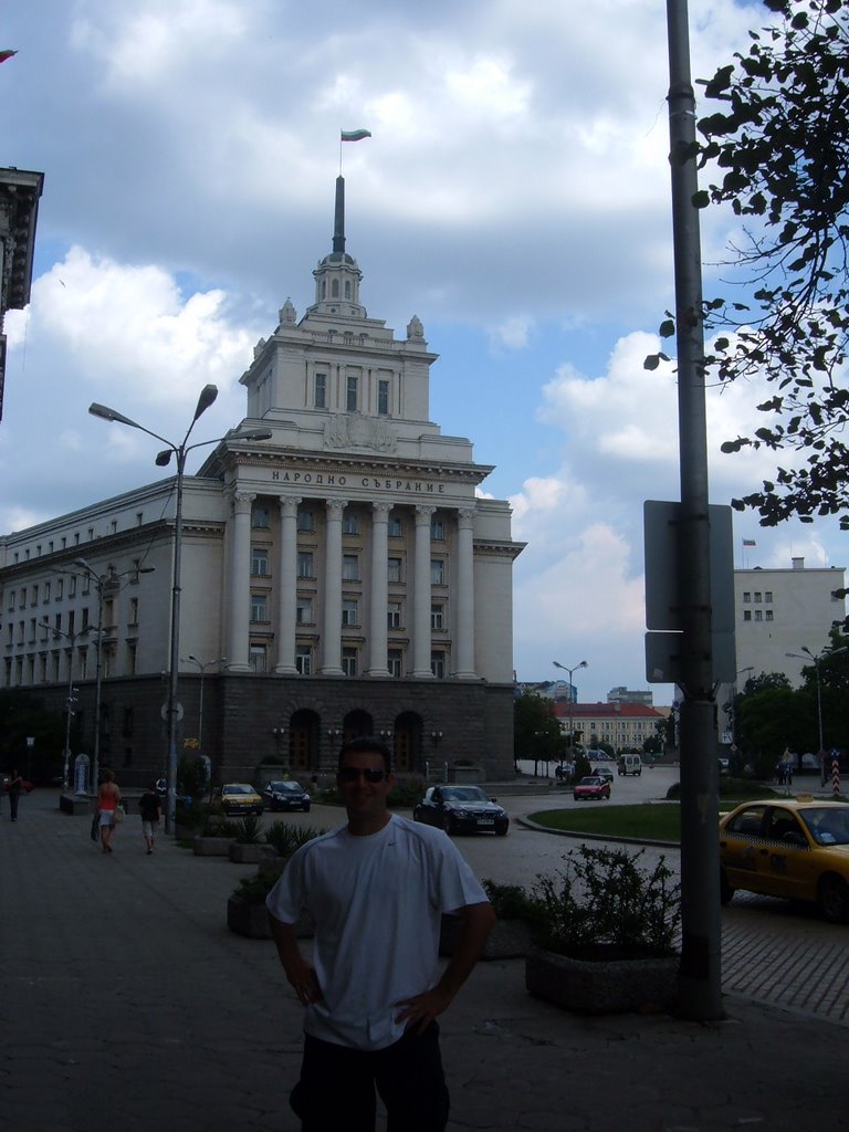 Peters in front of the 'Hall of the People', Sofia, June 2006 by dcclintonjr