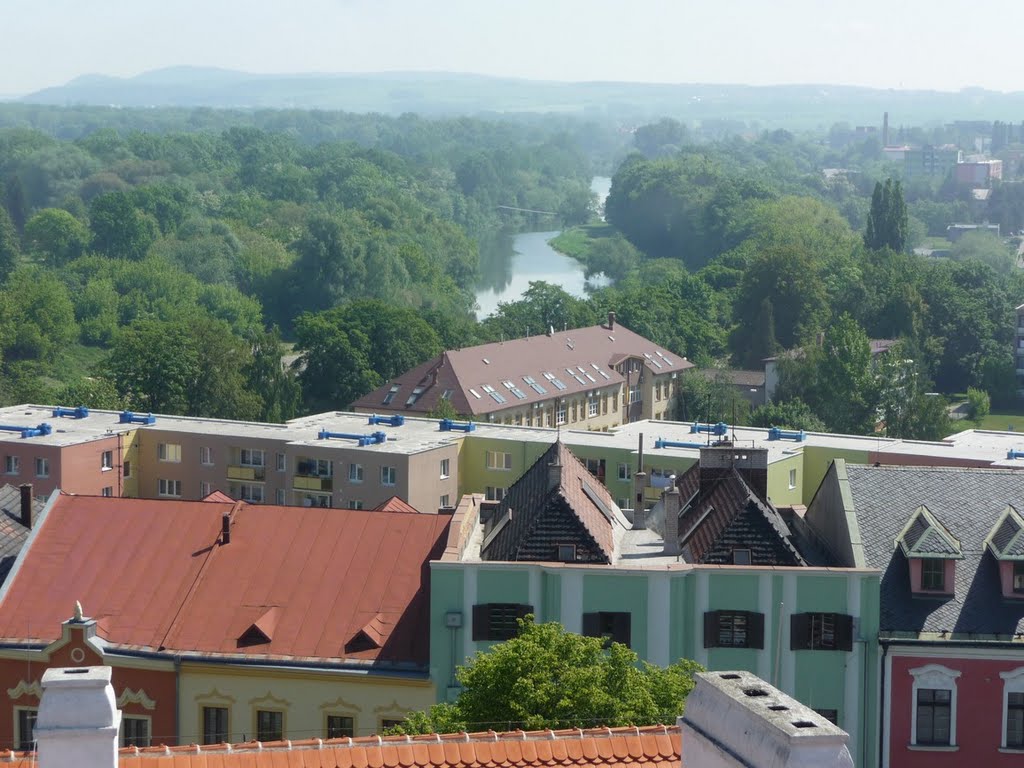 Z věže přerovského zámku by krkonoše