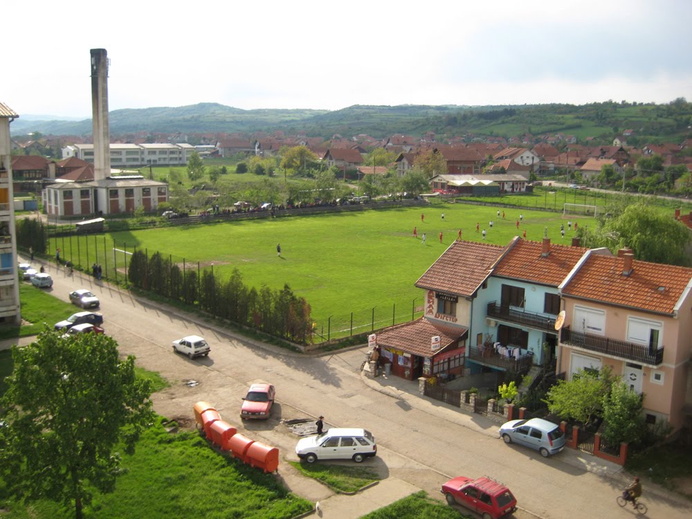 Stadium "Kablovi" from the building A4 by Ivan Andrić