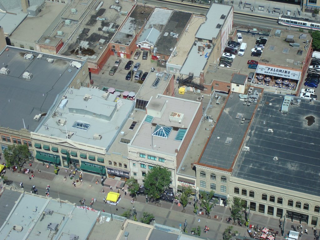 Looking down on Stephen Avenue Mall from the Calgary Tower by Paul R