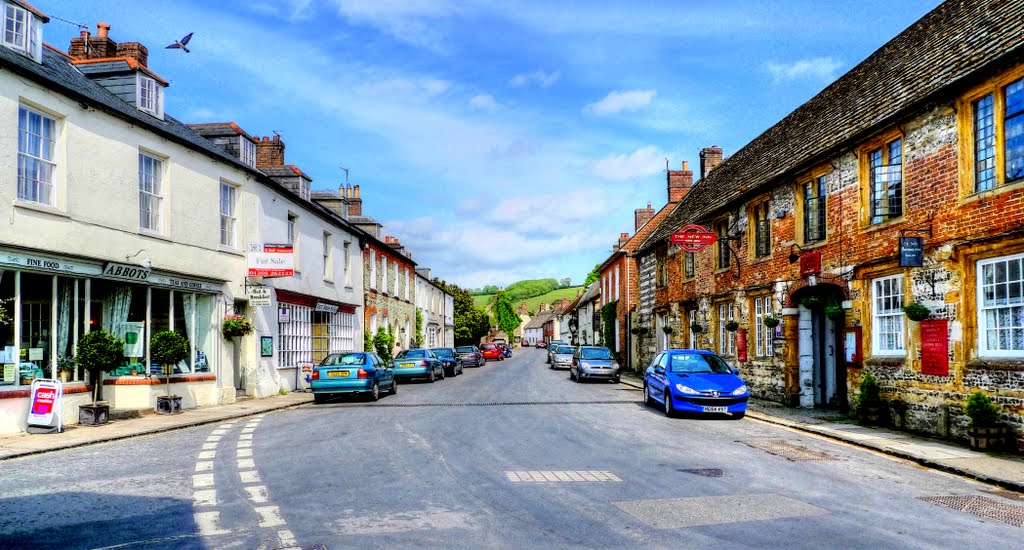 Looking Up Long Street, Cerne Abbas by James Greig