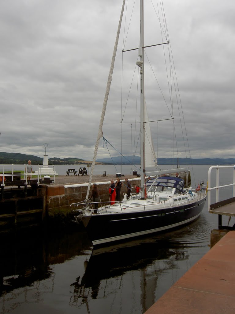 Entering the Caledonian Canal at Clachnaharry by Juney