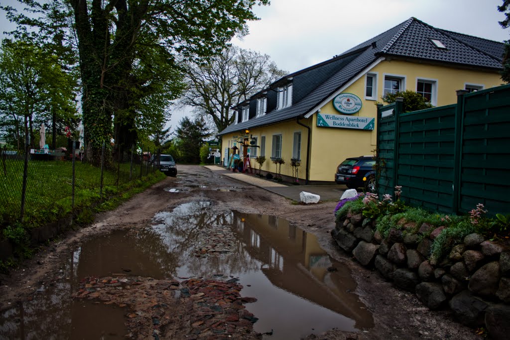 Boddenstraße bei Regen by Werner Giesen