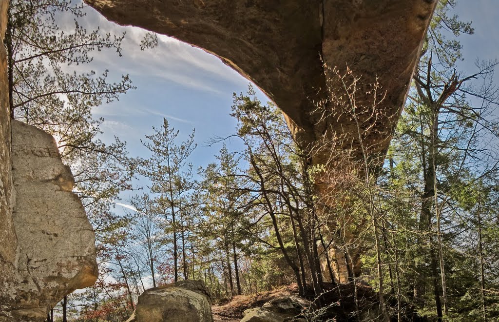 Panorama under Sky Bridge with the Great Sphinx of Giza. (Red River Gorge, KY). by Kalin Ranchev