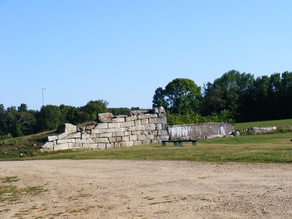 The barn is gone. the Ramp still remain. Think of the work it took to move such stones. The Shakers were known to have teams of 50 oxen in one hitch. by JB The Milker