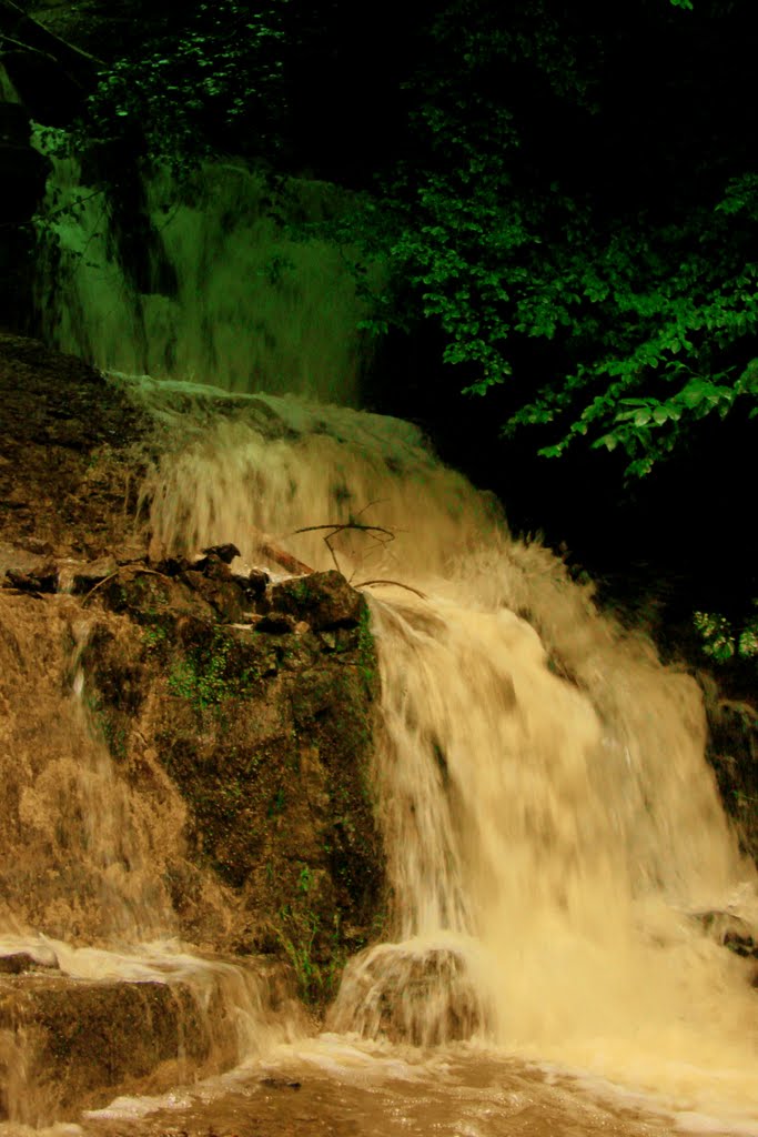 The waterfall near Grüner See after the heavy rainfalls of 26/27th August, 2010 by Andreas Fischer (Lintorf)