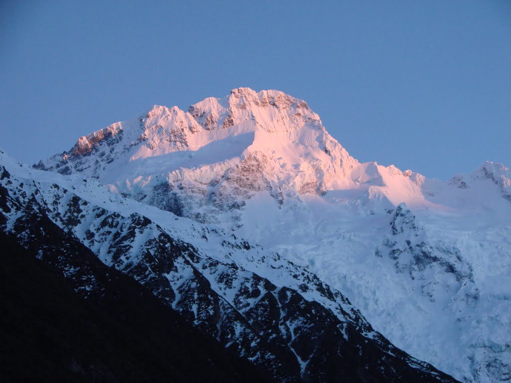 Mt Sefton in the early morning sun from the Hermitage. by Davidsa