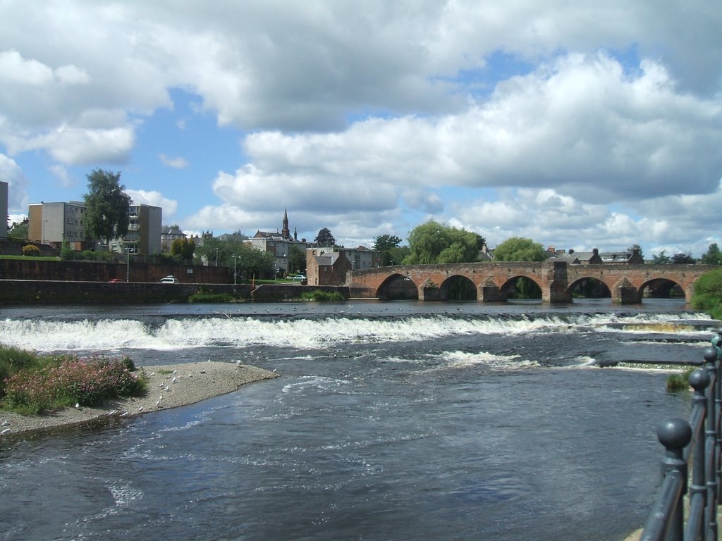 The Old Bridge Dumfries and the River Nith by David Marsh