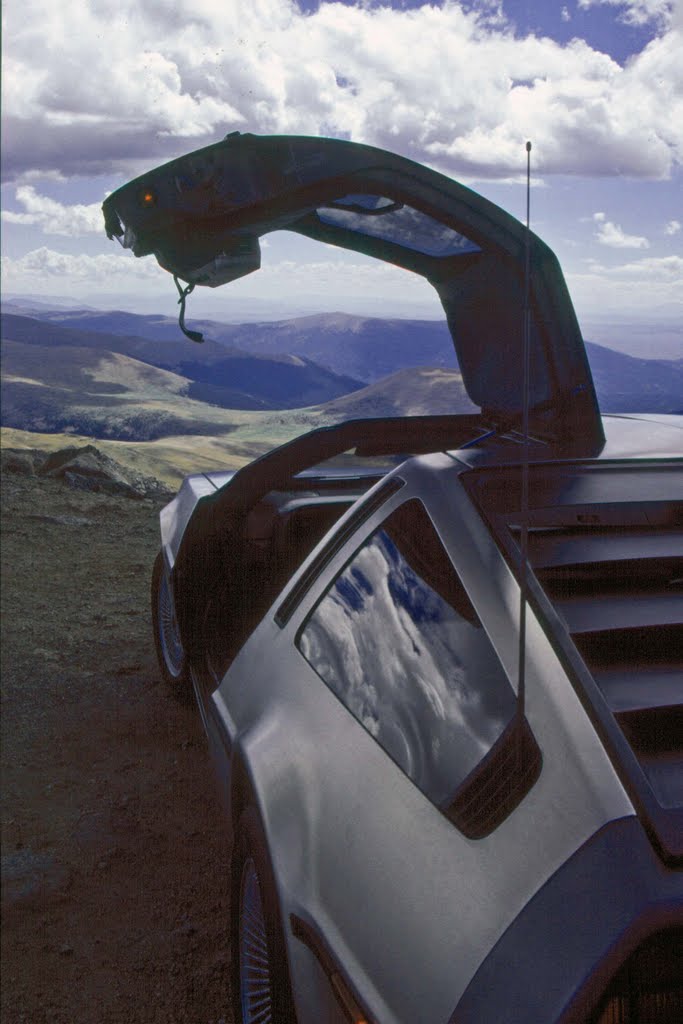 Delorean on Mt Evans flying high at 14,000 feet above sea level. by carnut1