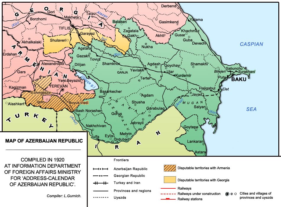 Map of Azerbaijan Republic 1920 by Vaqif Fatullayev