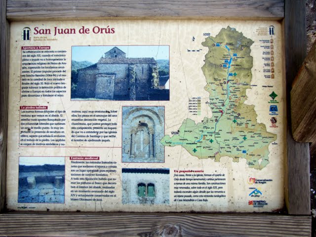 Panel explicativo de la Iglesia de San Juan de Orús by Santi Usabiaga