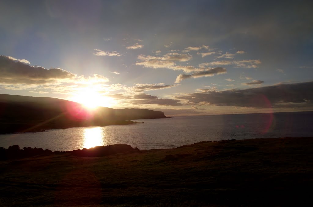 Sunset Anakena Easter Island by ferrofreddy