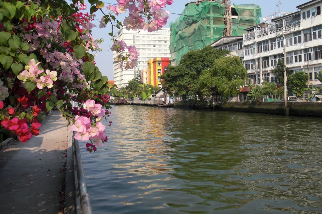 Amazing Thailand Strolling the sidewalk along Khlong Saen Saeb by pivatana