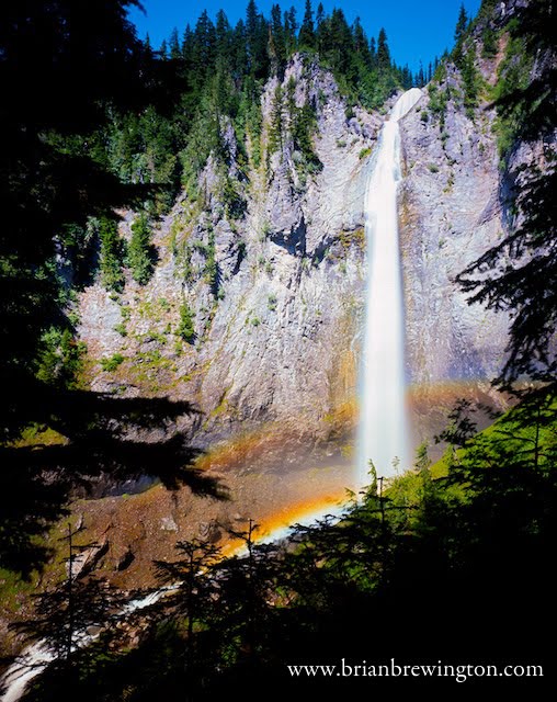 Comet Falls and Double Rainbow by Brian Brewington