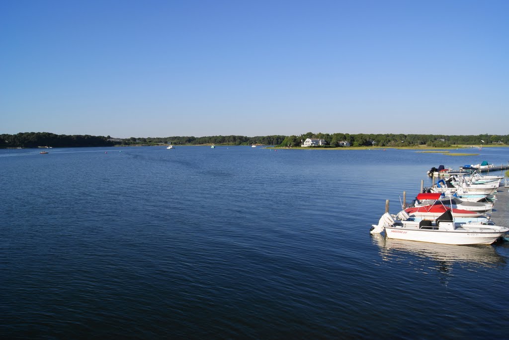 Bass River from Rt. 28 Bridge. Upstream view by Uriah Prichard