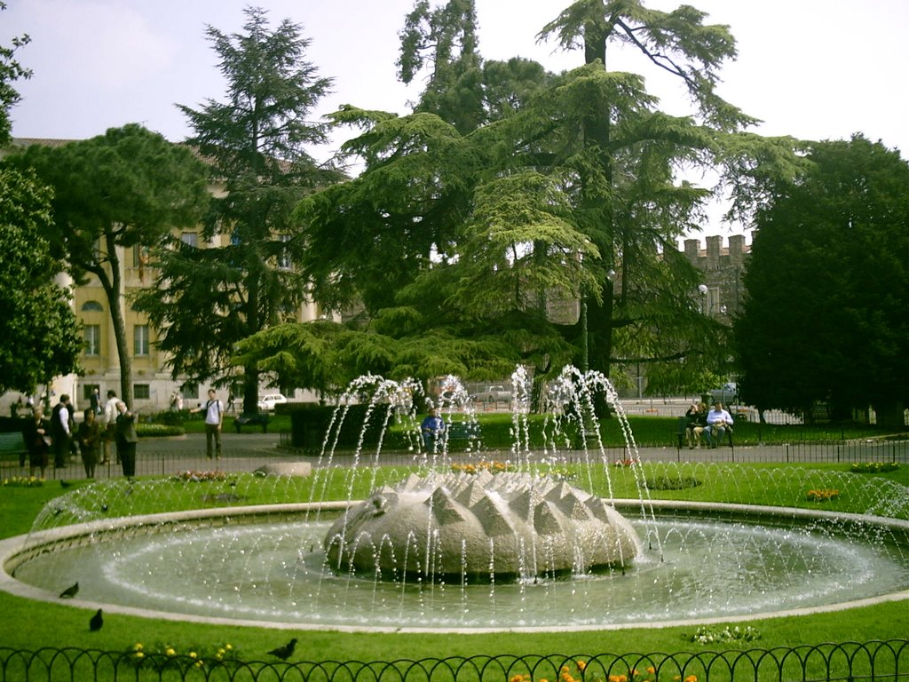 Piazza Bra - Gardens - Verona by Dermott Stephens