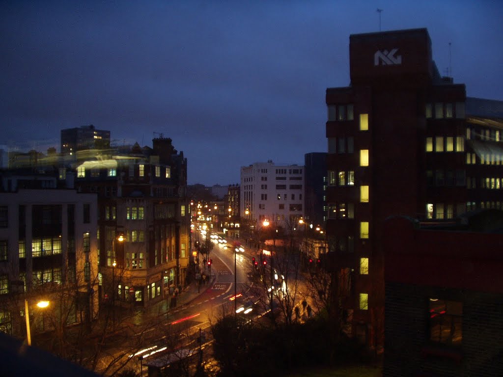 Night view from office looking up City Road towards Angel by andyc600