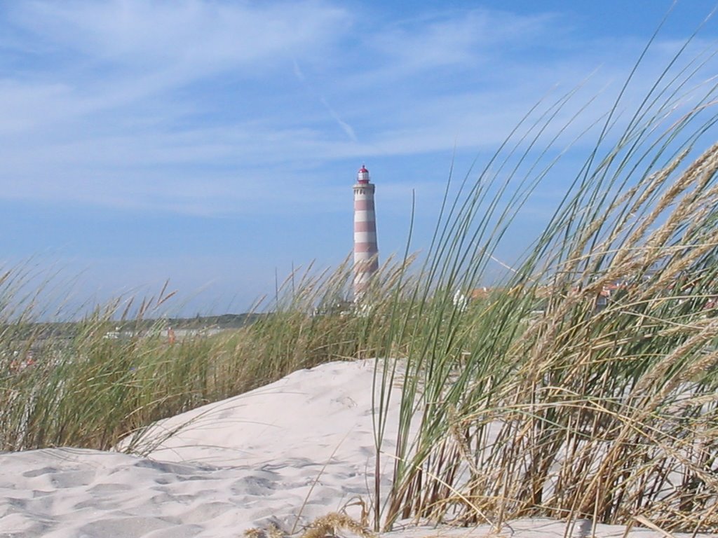 Aveiro, Barra beach lighthouse by marimba