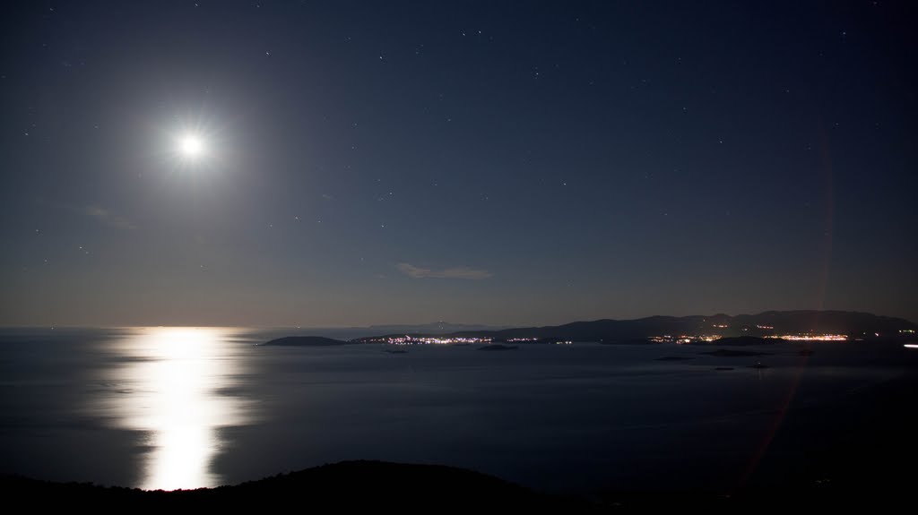 Moon over Pelješac channel by Wakataka Society