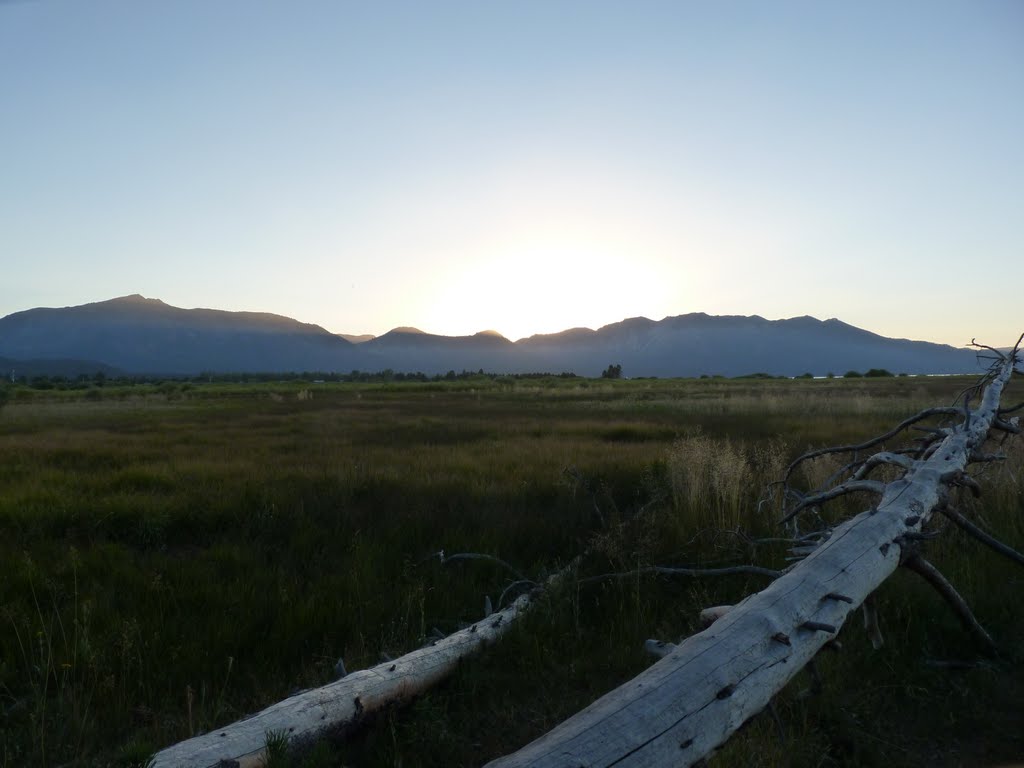 Mountain view from Upper Truckee Marsh at Sunset by Steven James