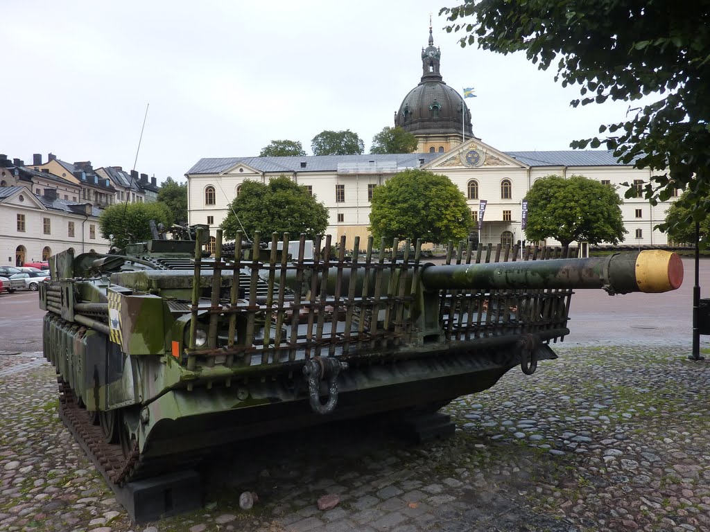 Modern swedish tank Strids 103 in front of the army museum by Stephan Maria Hitzel