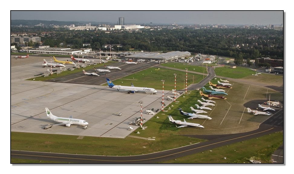 Düsseldorf Airport - Businessjet Apron (Aerial View 9/2010) by AustrianAviationArt