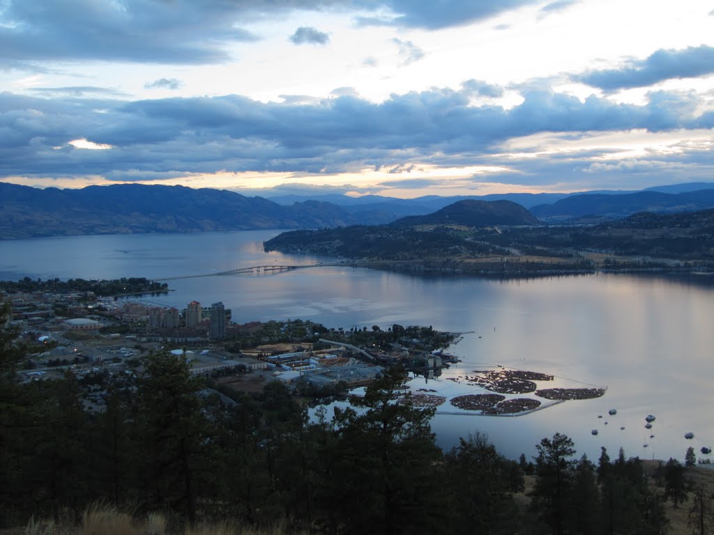 The City of Kelowna With Steep Pine Forested Slopes on The Summit of Knox Mountain Near Kelowna BC Sep '10 by David Cure-Hryciuk