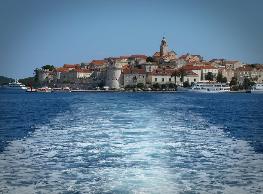 Sailing Away From Korcula Harbour by Steve Porteous