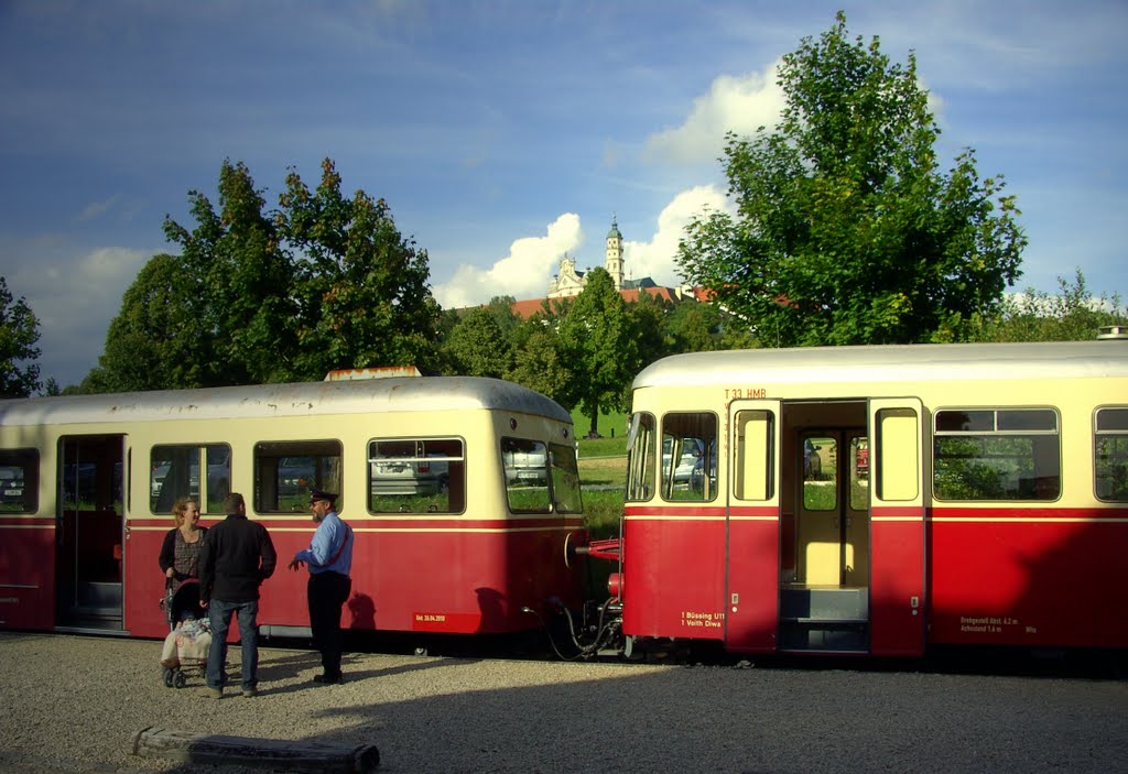 Härtsfeldbahn Neresheim Schienenbus + KlosterBlick T2010-09-05_046 © http://www.fahidi.eu by Béla Fahidi