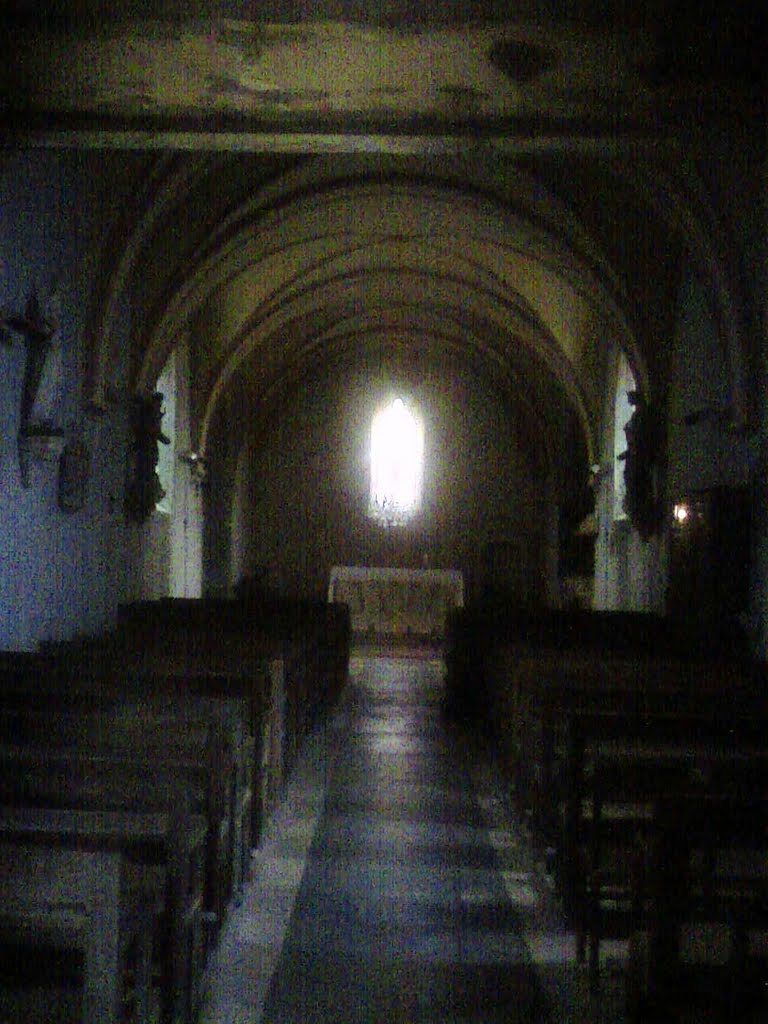 Nave of parish church Neuvy Deux Cloches by CarabasRouge