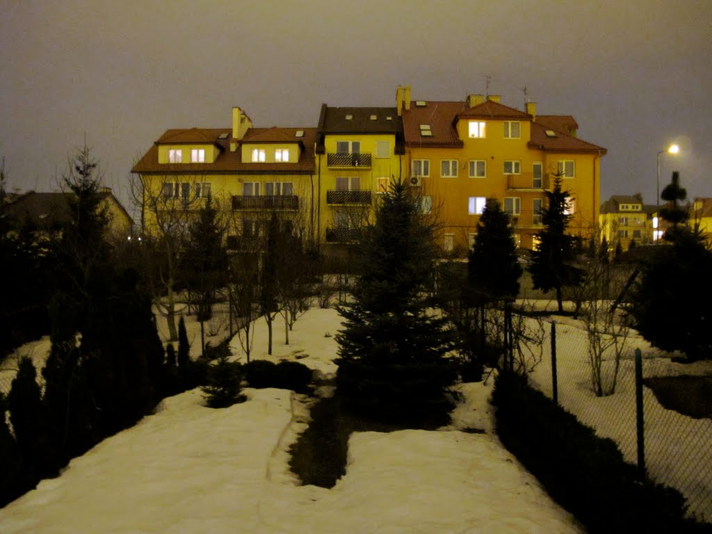 Street Olsztyñska, 15 backyard by night. by guille737