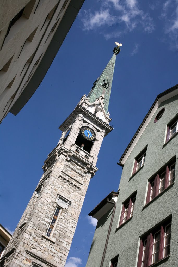 Dorfkirche (Reformierte Kirche St. Moritz), Sankt Moritz, Graubünden, Schweiz by Hans Sterkendries